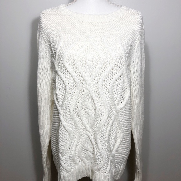 Lands' End Sweaters - Lands’ End Drifter Chunky Cable Knit Sweater in Cream XL